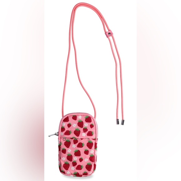 No Boundaries Pink Strawberry Phone Crossbody Bungie Cord Bag on the Go, NWT - Picture 1 of 5